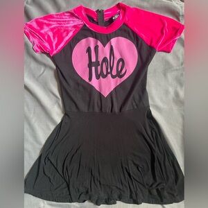 Vera’s Eye Candy Hole Pink Velvet Baby Doll Dress